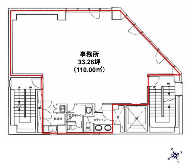 南麻布古川ビル5F 間取り図