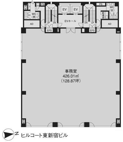 ヒルコート東新宿ビル4F 間取り図