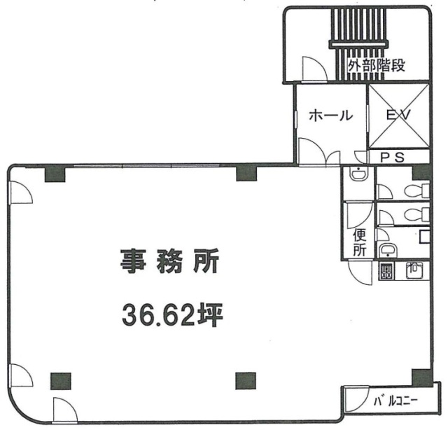 ルート蛎殻町第2ビル2F 間取り図