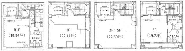 横山町SZビルB1F~6F 間取り図