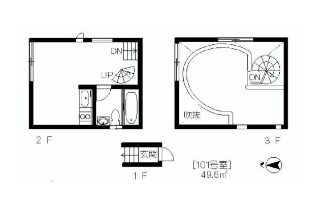 用賀Aフラットビル101 間取り図