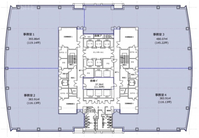 ニューピア竹芝サウスタワー10F 間取り図