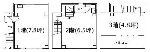 第2田中ビル1F～3F 間取り図