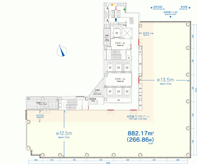 住友不動産西新宿ビル18F 間取り図