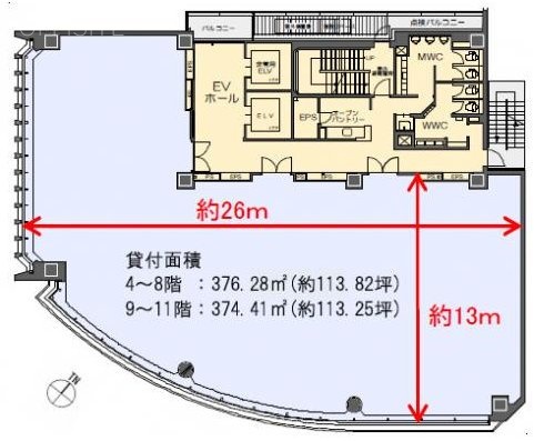 七十七銀座ビル9F 間取り図