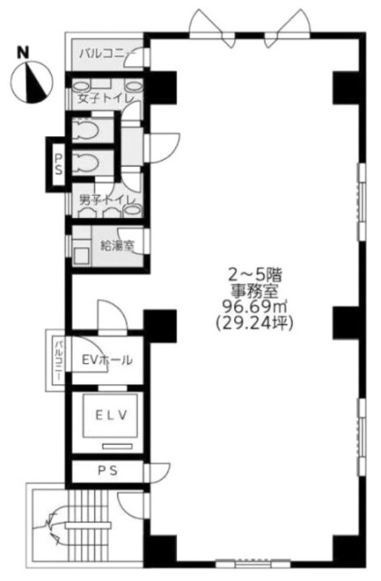虎ノ門372ビル2F 間取り図