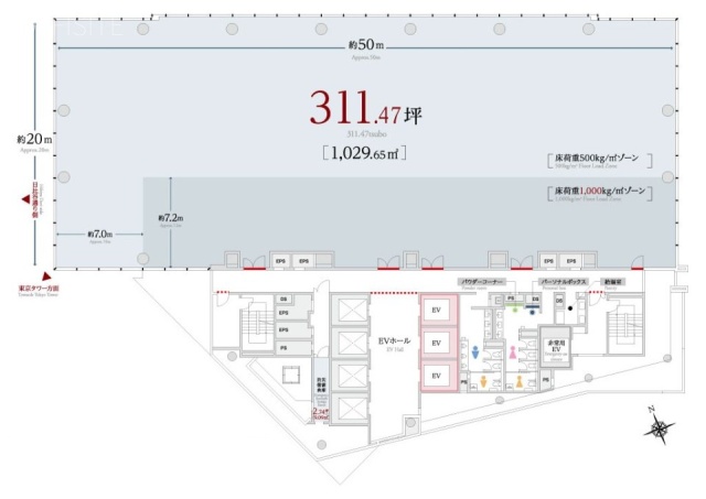 住友不動産御成門タワービル6F 間取り図