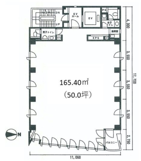 福田ビルウエスト5F 間取り図