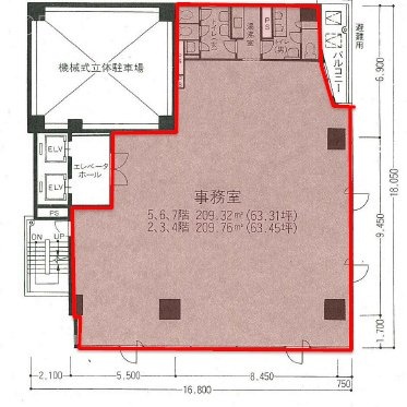 芝浦TYビル5F 間取り図
