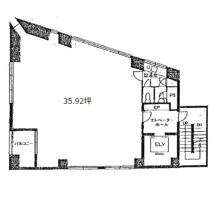 クローズハツ山ビル5F 間取り図