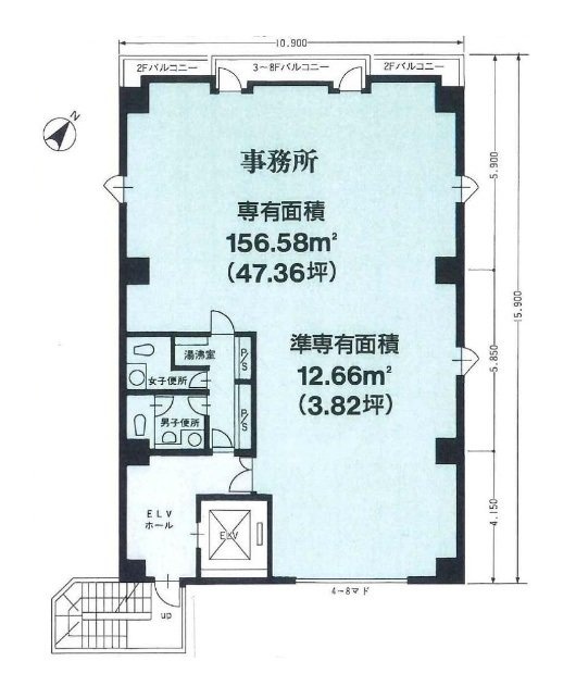 真成ビル8F 間取り図