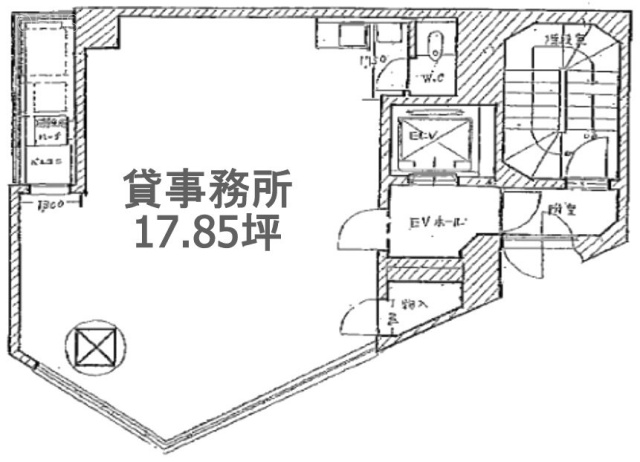 黒江屋八丁堀ビル3F 間取り図