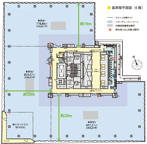 渋谷一丁目地区共同開発事業5F 間取り図