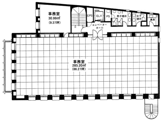 虎ノ門実業会館四谷ビルB1F 間取り図