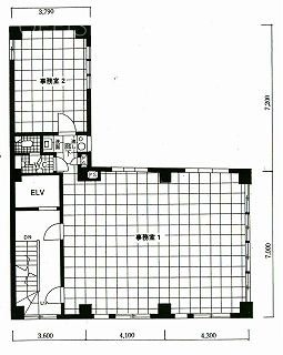魚鉄ビル2F 間取り図