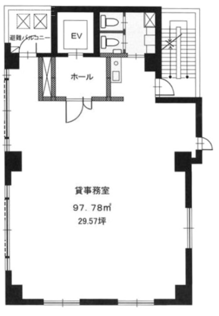 宝栄府中ビル6F 間取り図