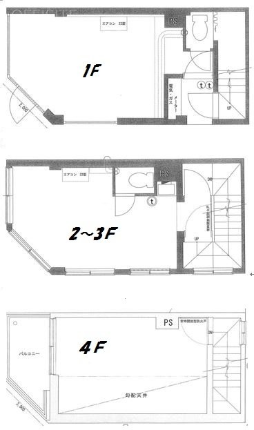 淡路町ビル1F～4F 間取り図