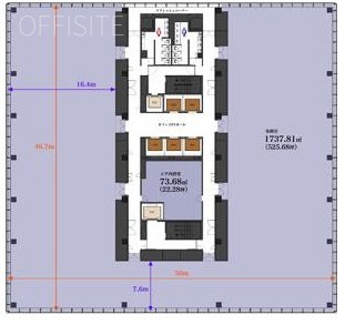 東京サンケイビルB1F 間取り図