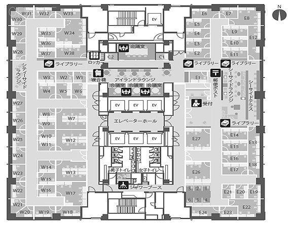 ビジネスエアポート品川(太陽生命品川ビル28階)W-8 間取り図