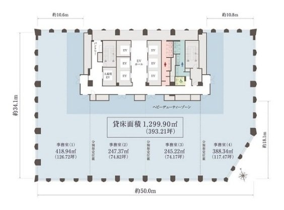 三会堂ビル14F 間取り図