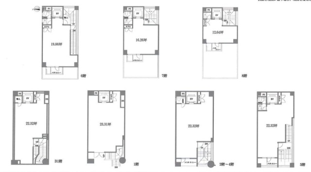秋葉原東和ビルB1F～8F 間取り図