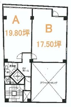 西川パーキングビル6F 間取り図