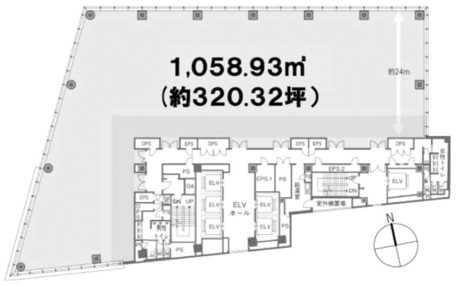 上野フロンティアタワー17F 間取り図