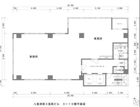 八丁堀千島ビル5F 間取り図