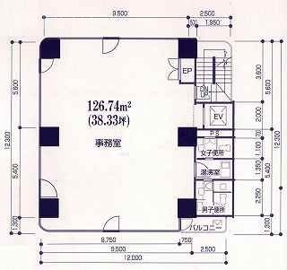 新富TTビル8F 間取り図