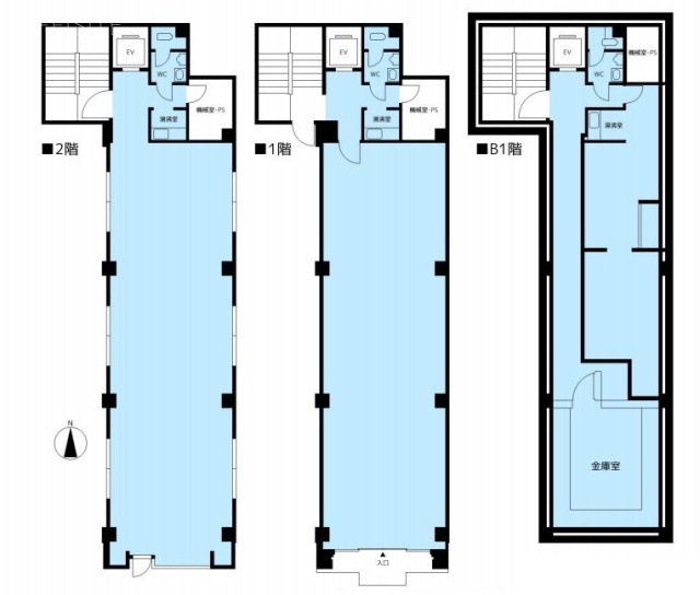 栁澤ビルB1F～2F 間取り図