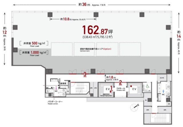 住友不動産汐留ウイング3F 間取り図