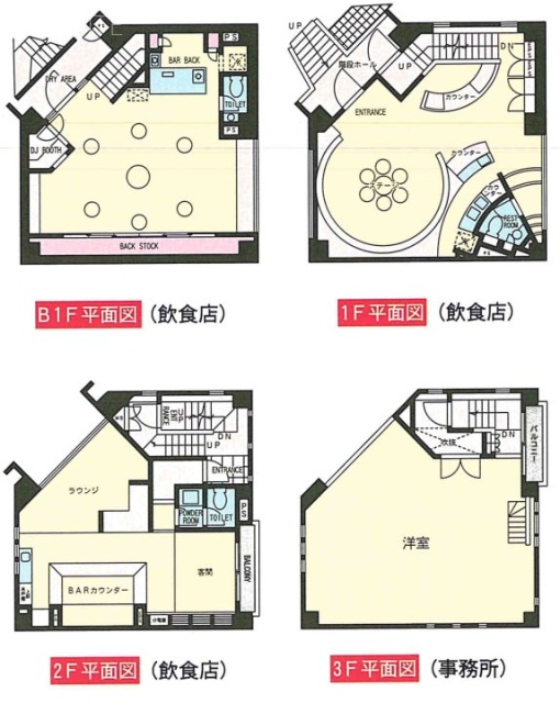 バルビゾン81ビルB1F～3F 間取り図