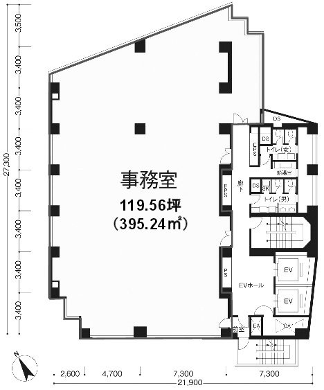 KDX新宿六丁目ビル2F 間取り図