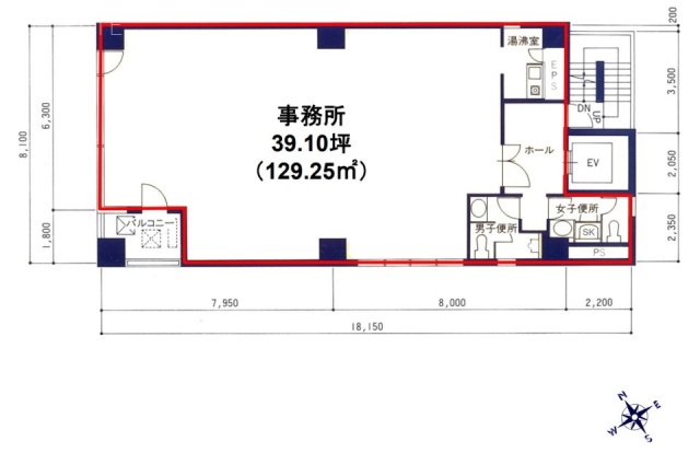 KAMONビル8F 間取り図