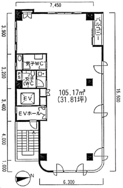 芝NKビル5F 間取り図