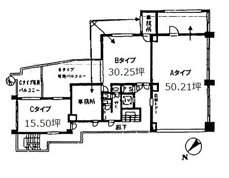 池袋パークハイツビル6F 間取り図