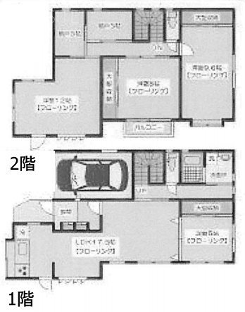 梅丘3丁目T邸1F～2F 間取り図