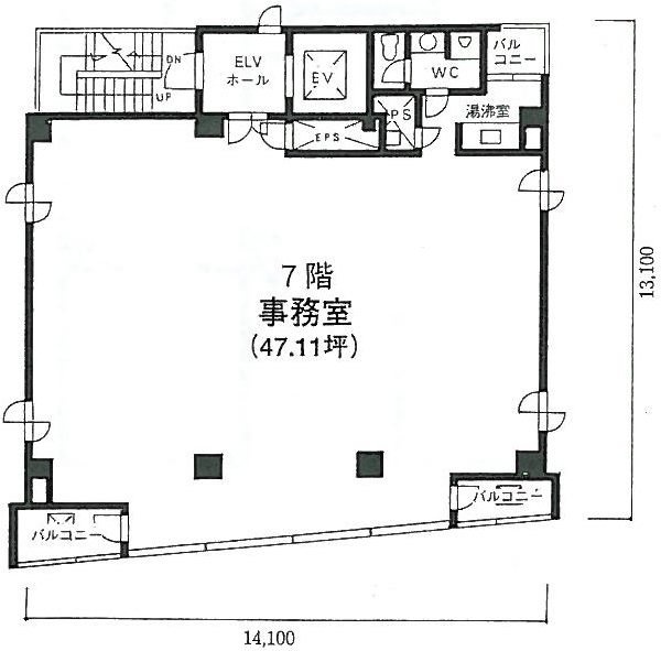 梅原2ビル4F 間取り図