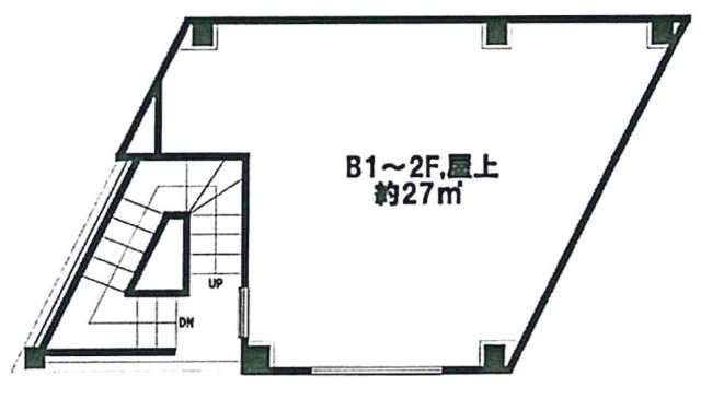 新宿富久町一棟ビルB1F～2F 間取り図