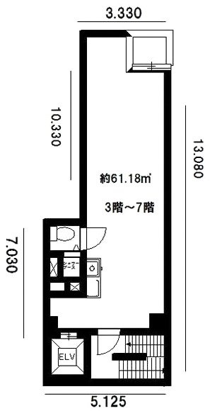 リバティー10号館1F~10F 間取り図