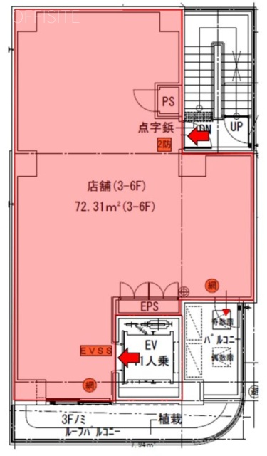 (仮)モモキタビル6F 間取り図