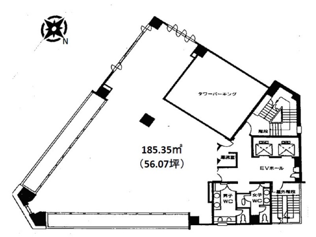 二引ビル5F 間取り図