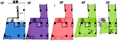 JECTONE神宮前ビル1F～5F 間取り図