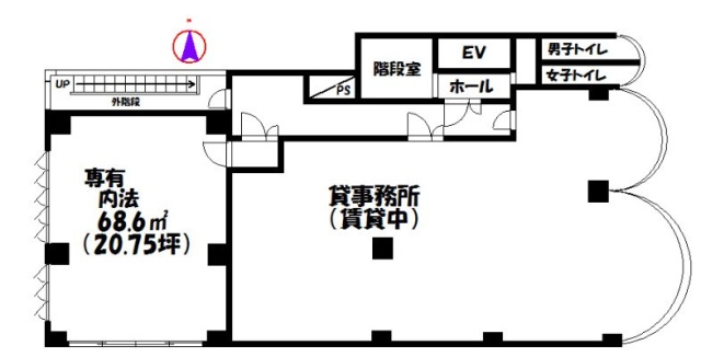 フロムワン恩田ビル2F 間取り図
