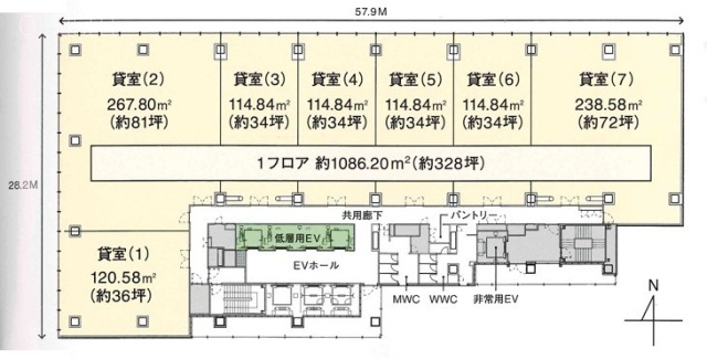 (仮)日本生命五反田ビル3F 間取り図