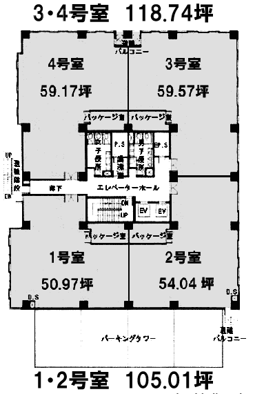 東武横浜第2ビル6F 間取り図