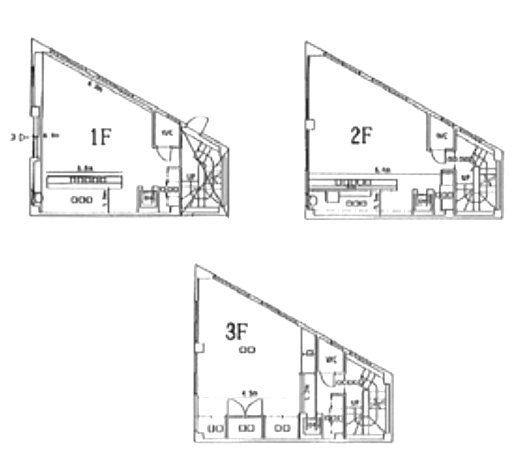 神田南口ビル1F～3F 間取り図