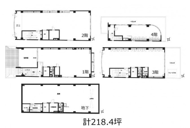小石川さくらビルB1F～4F 間取り図