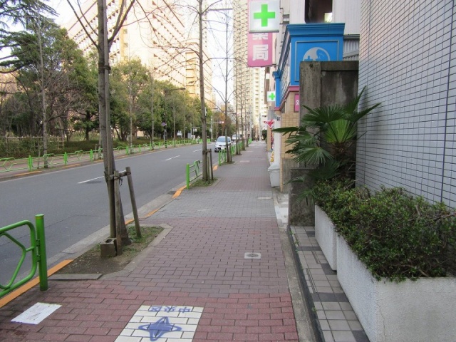 築地アサカワビル ビル前面道路