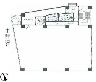 中野アーバンビル4F 間取り図